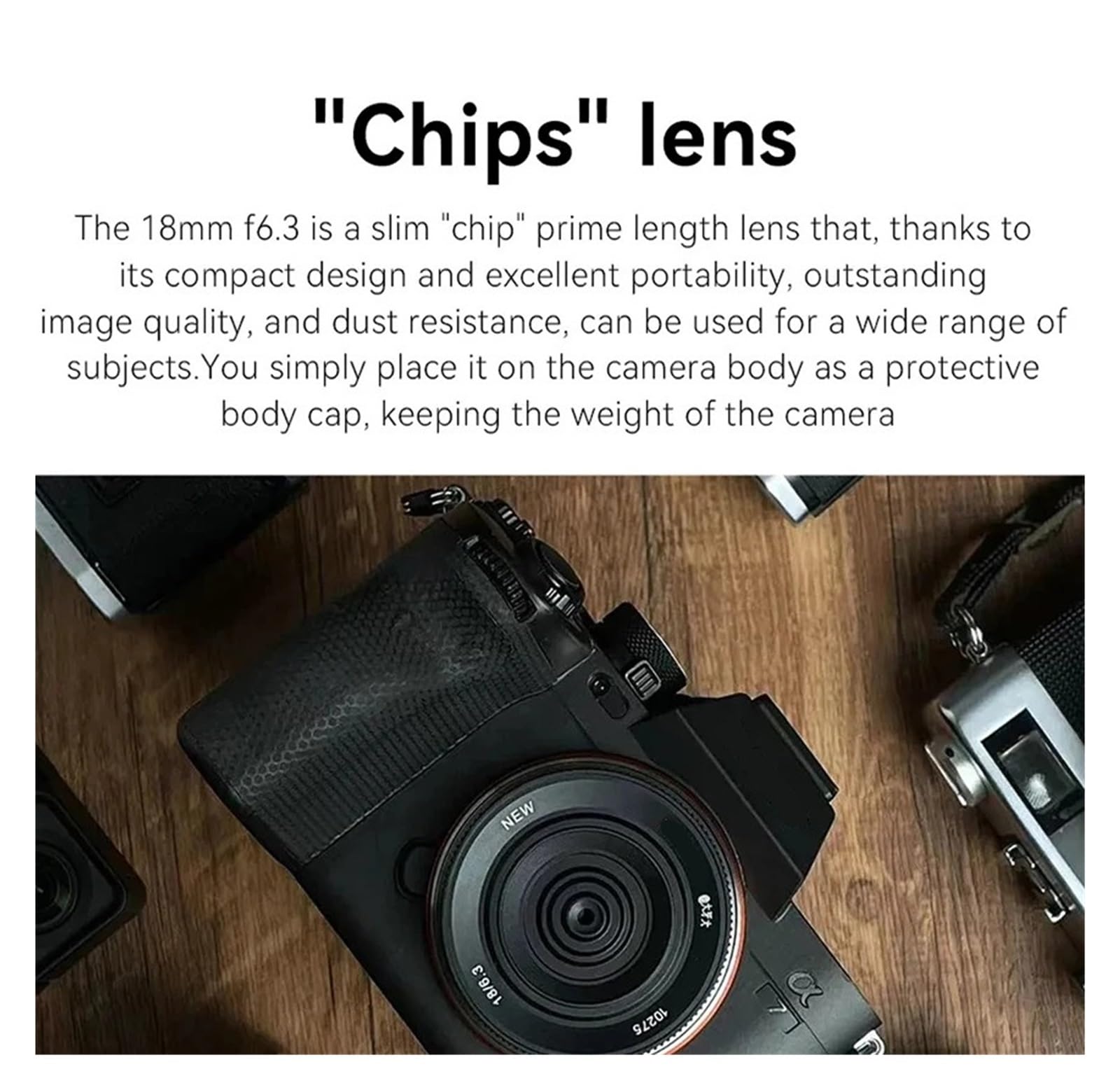 DSLR Camera Lens, 18 mm F6.3 II Thin Prime Objektiv, kompatibel mit Sony E