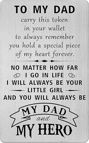 HYHYDHP Dad Fathers Day Card from Daughter - Dad Birthday Gifts from Daughter, F