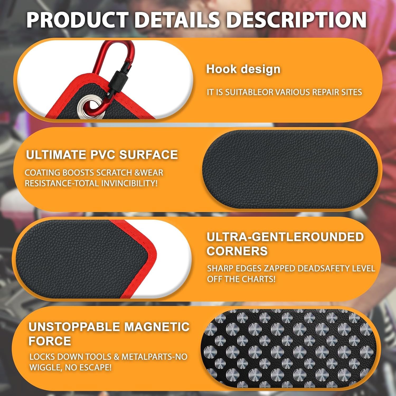 Magnet Repair Tool Kit,Magnetic Tool Mat,Wristband,Magnetic picker&Mirror — Amazon image 4
