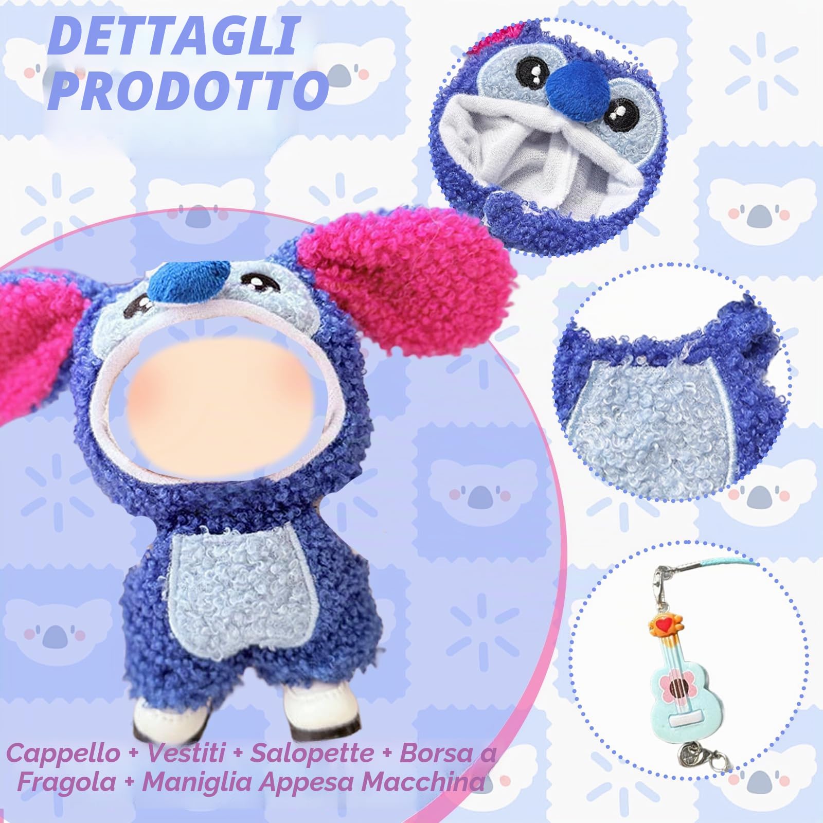 3 vestiti blu per bambole da 17 cm, set di accessori per bambole, include 1 body 1 cappello 1 ciondolo ragazza per migliori regali senza bambola
