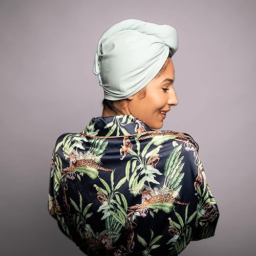 Miniatura 2 de Envoltura de secado para camisetas, sin encrespamiento, suave, ligera y flexible, turbante de secado de cabello, toalla de secado suave con botón,