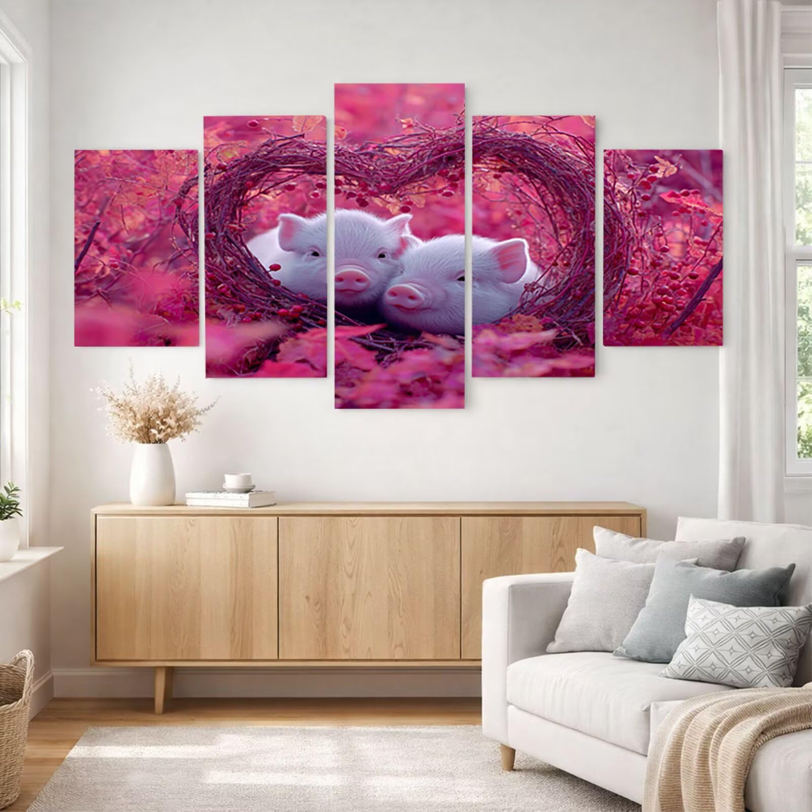 5er-Pack Diamond Painting Schwein Diamond Painting Erwachsene, 5 Pack Malen Nach Zahlen Tier mit Diamant, 5D Leinwand Bilder Bastelset Erwachsene für Home Decoration Geschenke für Frauen GYZH-2599