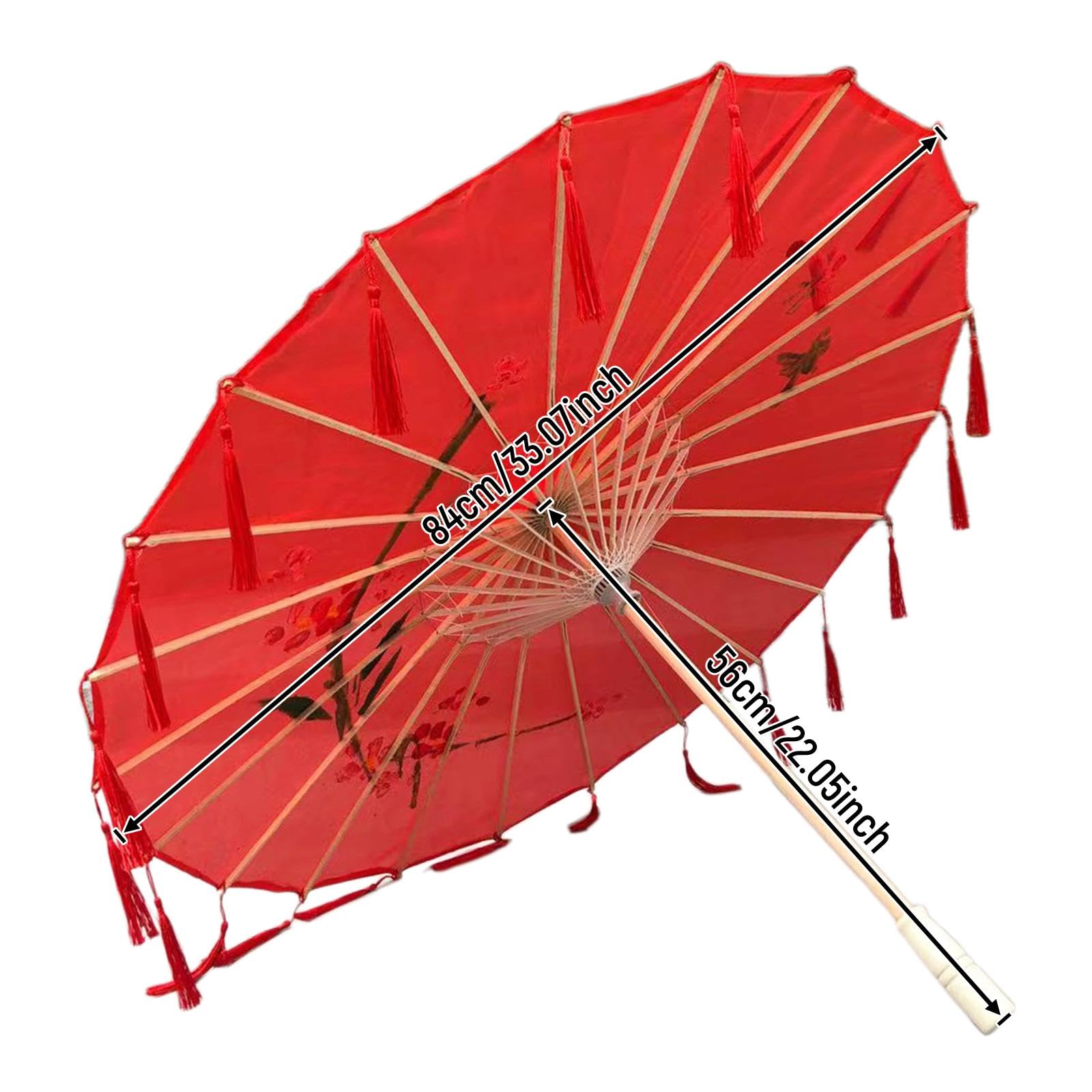 Tachiuwa Oiled Paper Parasol for Wedding Events and Dance Activities, Red