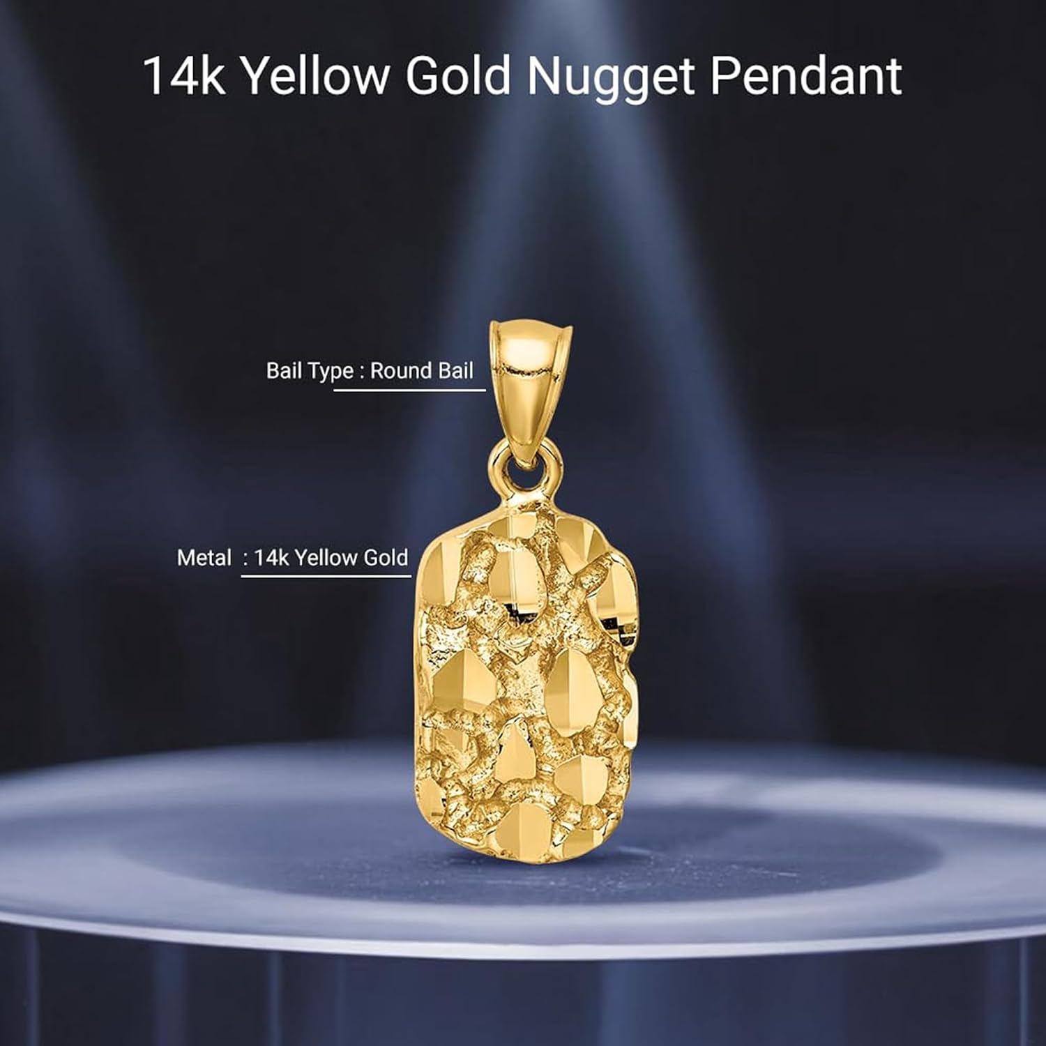 Diamond2Deal 14K Yellow Gold Fancy Design Nugget Charm Pendant 2.31g