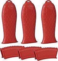 Vista 21 de Joyhalo Fundas para mango de sartén de hierro fundido, paquete de 6 fundas resistentes al calor, fundas de silicona para mango de olla de silicona