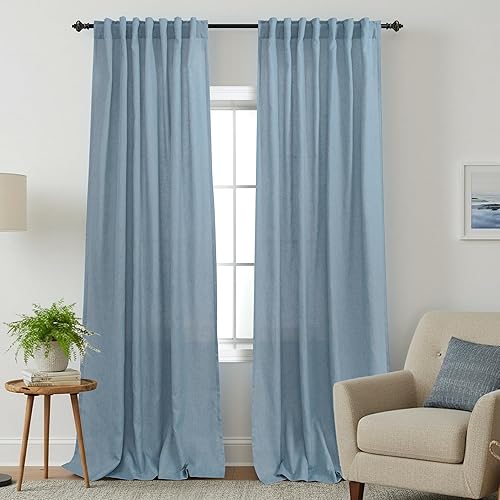 Miniatura 192 de KOUFALL Cortinas transparentes de lino de 90 pulgadas, cortinas para Sala Modernas 2025 De Lino Elegantes, cortinas personalizadas con pestaña