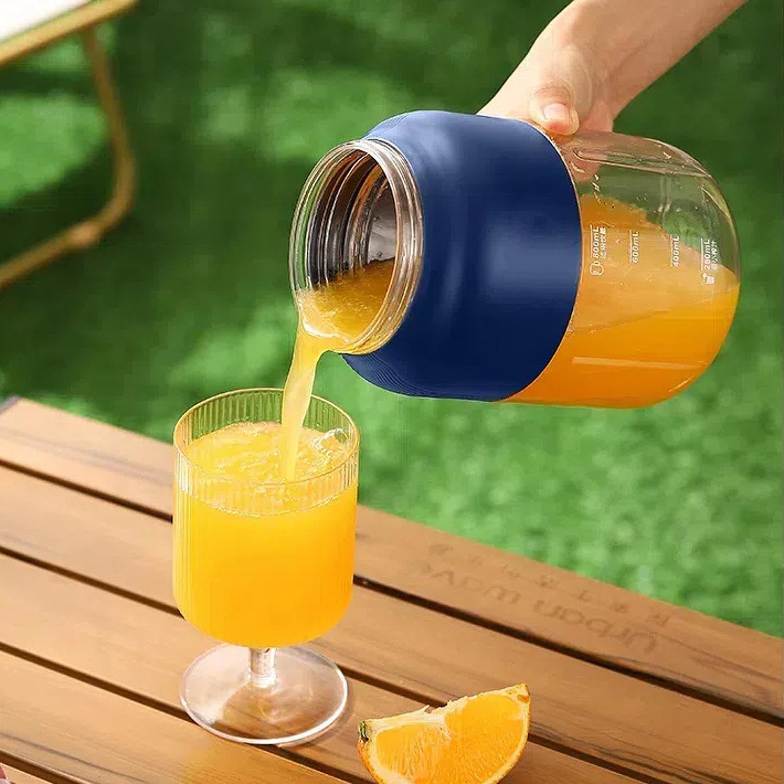 Fenteer Portable, Mixeur, Shakes, Smoothies, électrique, 1 300 ML, pour Activités de Plein Air, Entraînement, Bleu Royal