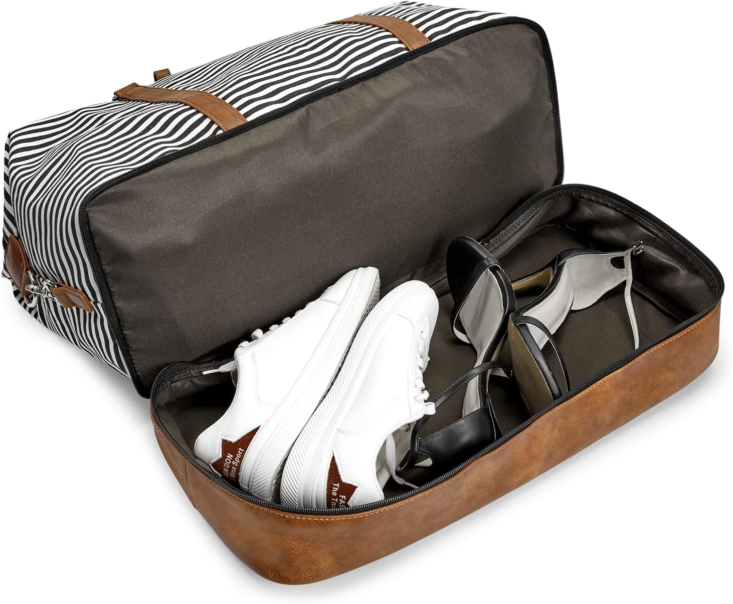 S-ZONE Weekender Bags for Women and Men Travel Duffel Bags with Shoe Compartment Overnight Carry on Duffle Tote Bag