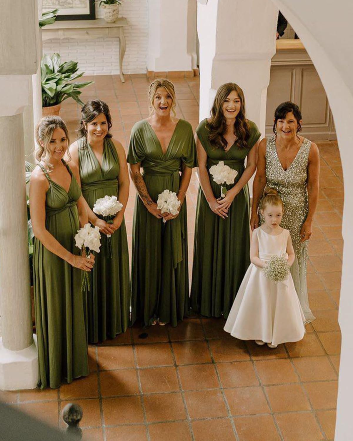 Floor Length Infinity Bridesmaid Dresses with Bandeau Wrap Wedding Guest Dress Elegant Multi-Way Stretch Formal Gowns