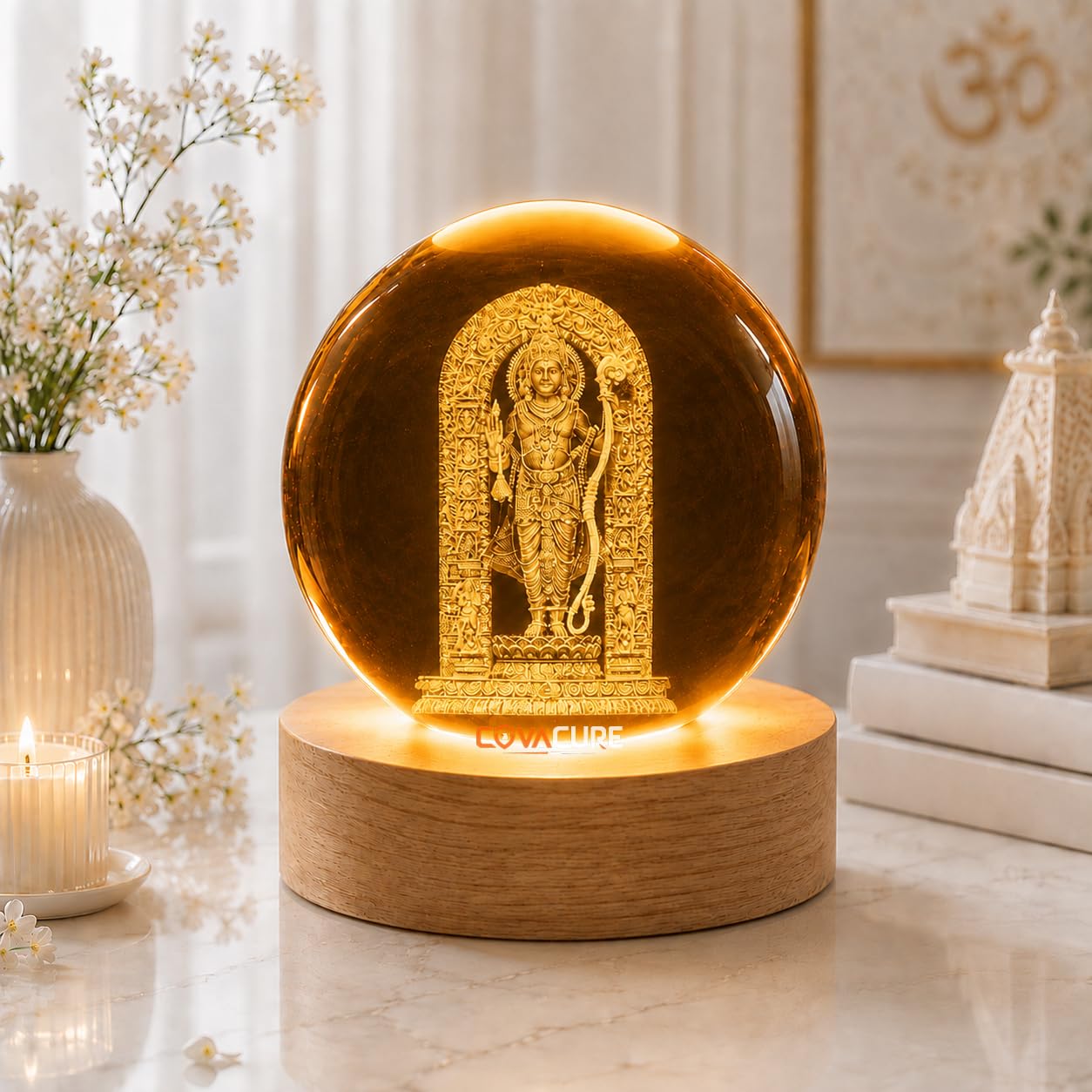Radha Krishna Swing Crystal Ball Night Lamp - USB LED -17