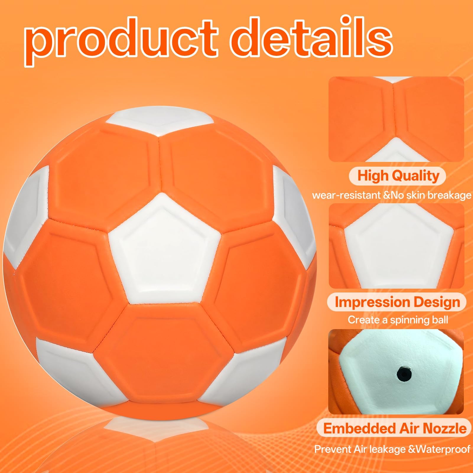TaimeiMao Palla da Calcio Curva per Bambini, Palla Che Gira, Pallone da Calcio per Bambini in Gomma, Giocattoli da Calcio con Pompa per Allenamento di Calcio e Come Regalo - 20cm