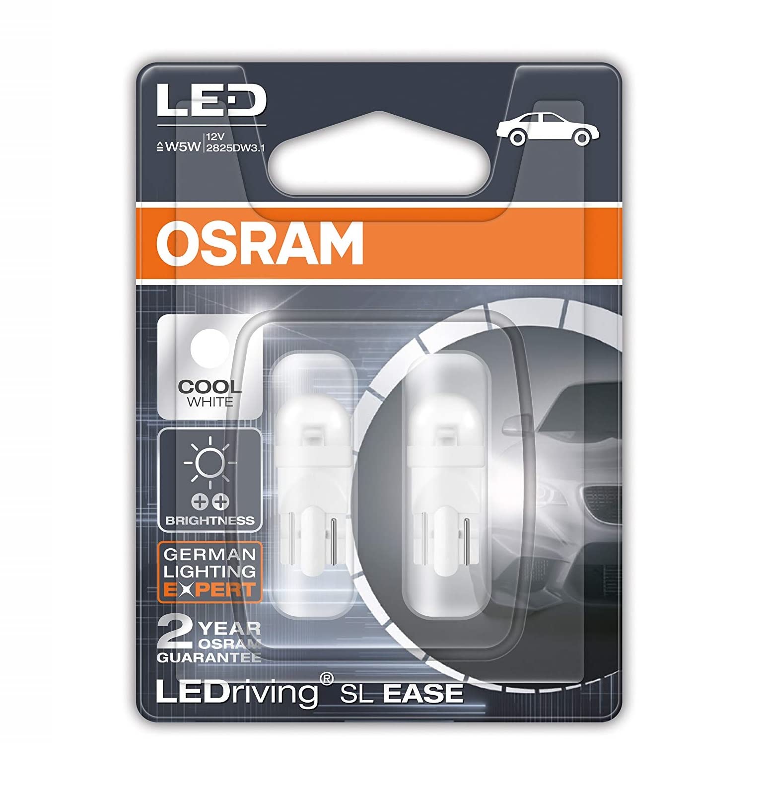 Car-Dec Parking Lamp T10 2825DW-02B | Super Bright Interior Pilot License Plate Dome Indicator Lamp Bulb for Car