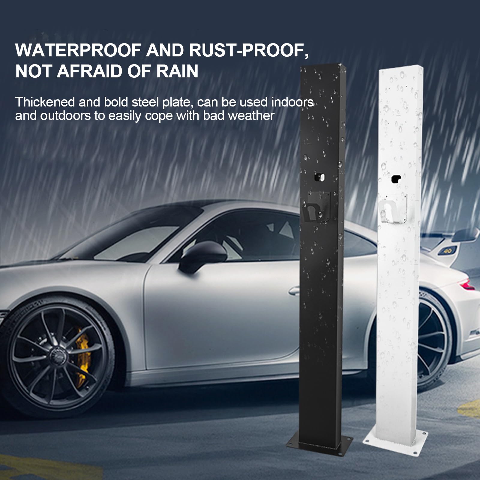 Genérico Estación de Carga para vehículos eléctricos al Aire Libre, Cargador de Pedestal para vehículos eléctricos, Soporte de Pared Universal, Soporte de Suelo, diseño Resistente a la Intemperie par