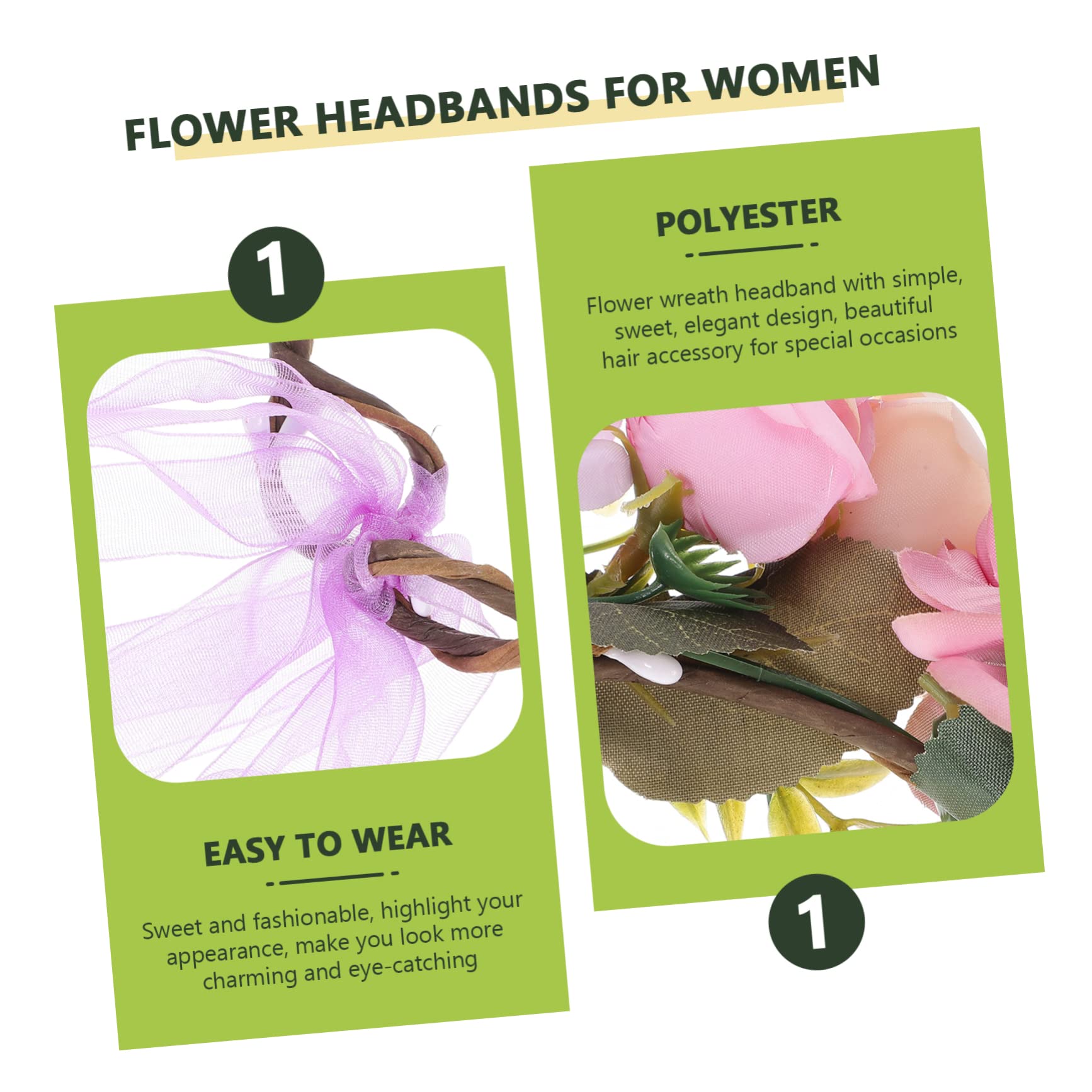 FRCOLOR 4 Stück Braut Blumenstirnband verstellbares Blumenstirnband hochzeit kopfschmuck wedding hair accessories brauthaatschmuck Kopfbedeckung mit Blumenkrone Hochzeitsblumen-Stirnband
