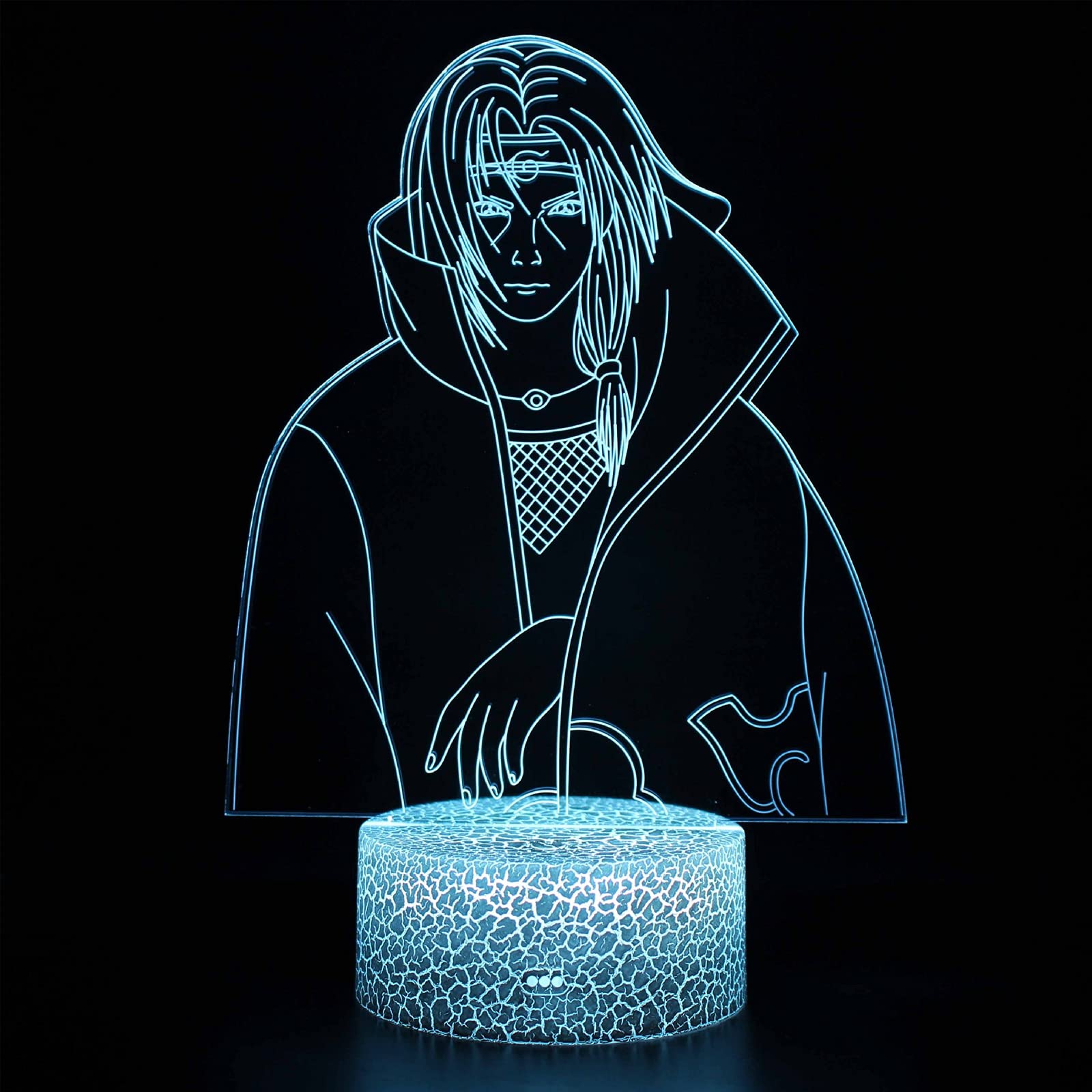 althiqahkey 3D LED Multi-Colored Night Light, Japan Anime Naruto Uchiha Series Theme Light, Hoom Decorate 7 Colors 16 Colors Change Sensor Touch Table Lamp, USB Powered
