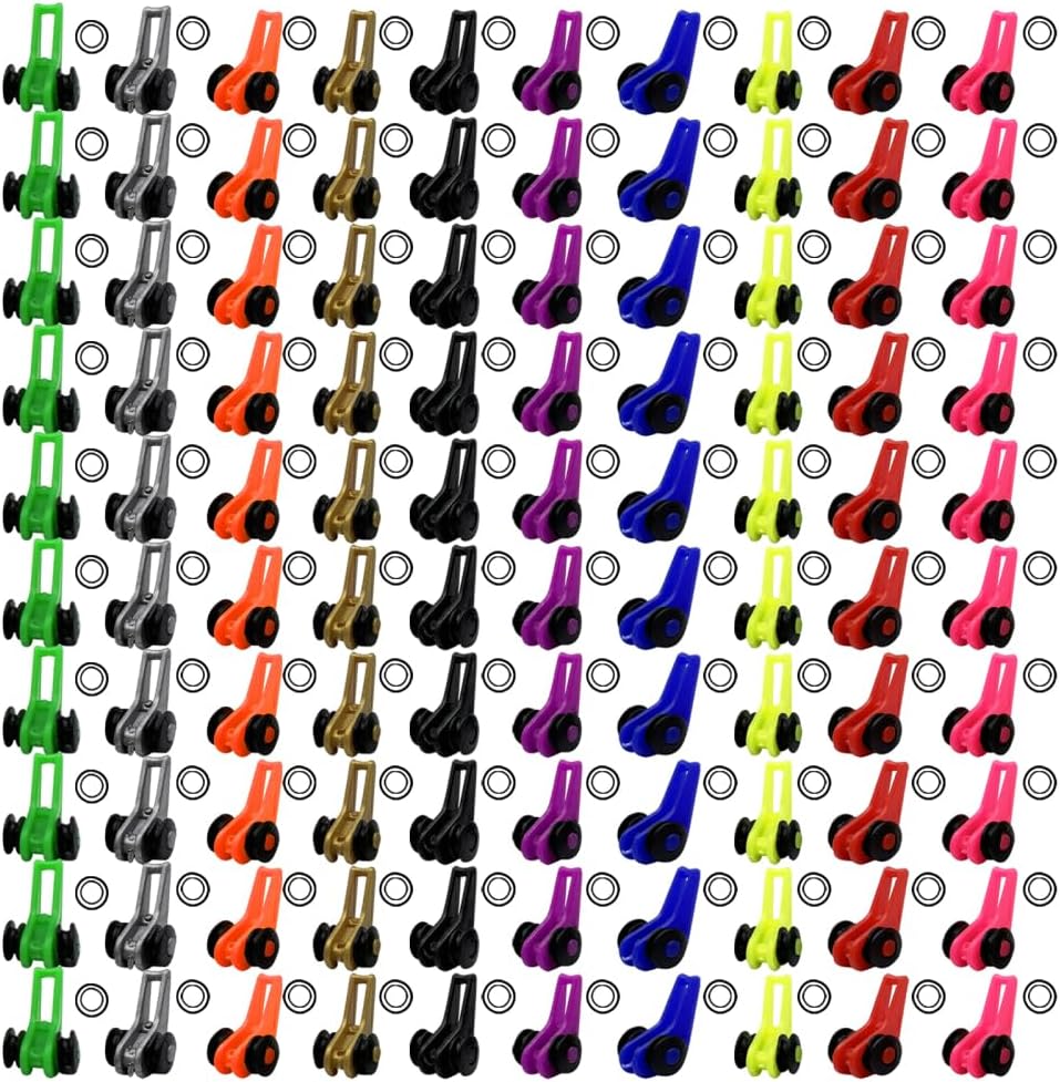 100PCS Fishing Rod Hook Holder, Fishing Lure Bait Keeper with 2 Size Elastic Rubber Rings for Saltwater Freshwater
