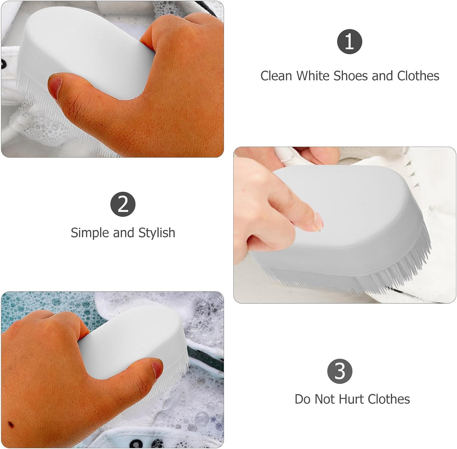 Soft Bristle Cleaning Brush White for Shoes and Laundry Stains