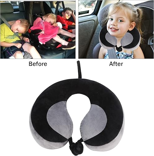 Miniatura 7 de Almohada de viaje para niños para asiento de automóvil, soporte para el cuello y la barbilla para descansar cómodamente soporta la cabeza, 100%