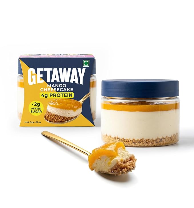 Getaway Mango Cheesecake Ice Cream Jar, 4g Protein, Less Than 2g Added Sugar, Cookie Base, 80g