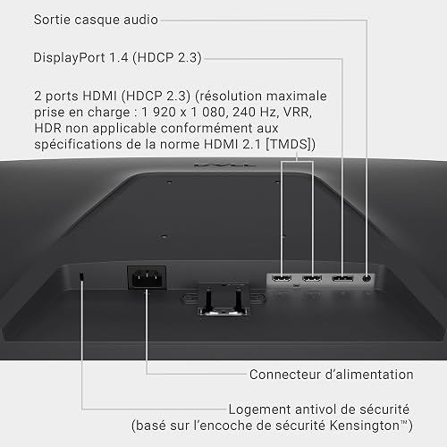 Dell 24 FHD IPS Moniteur Gaming SE2426HG, 240Hz, 0,5ms, FreeSync Premium - 8