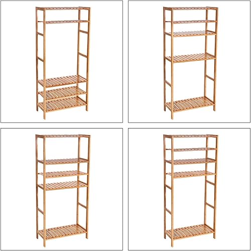 Miniatura 43 de SONGMICS - Estante de bambú de 5 niveles, estante estrecho, de almacenamiento multifuncional, esquinero, para cocina, sala, dormitorio, entrada