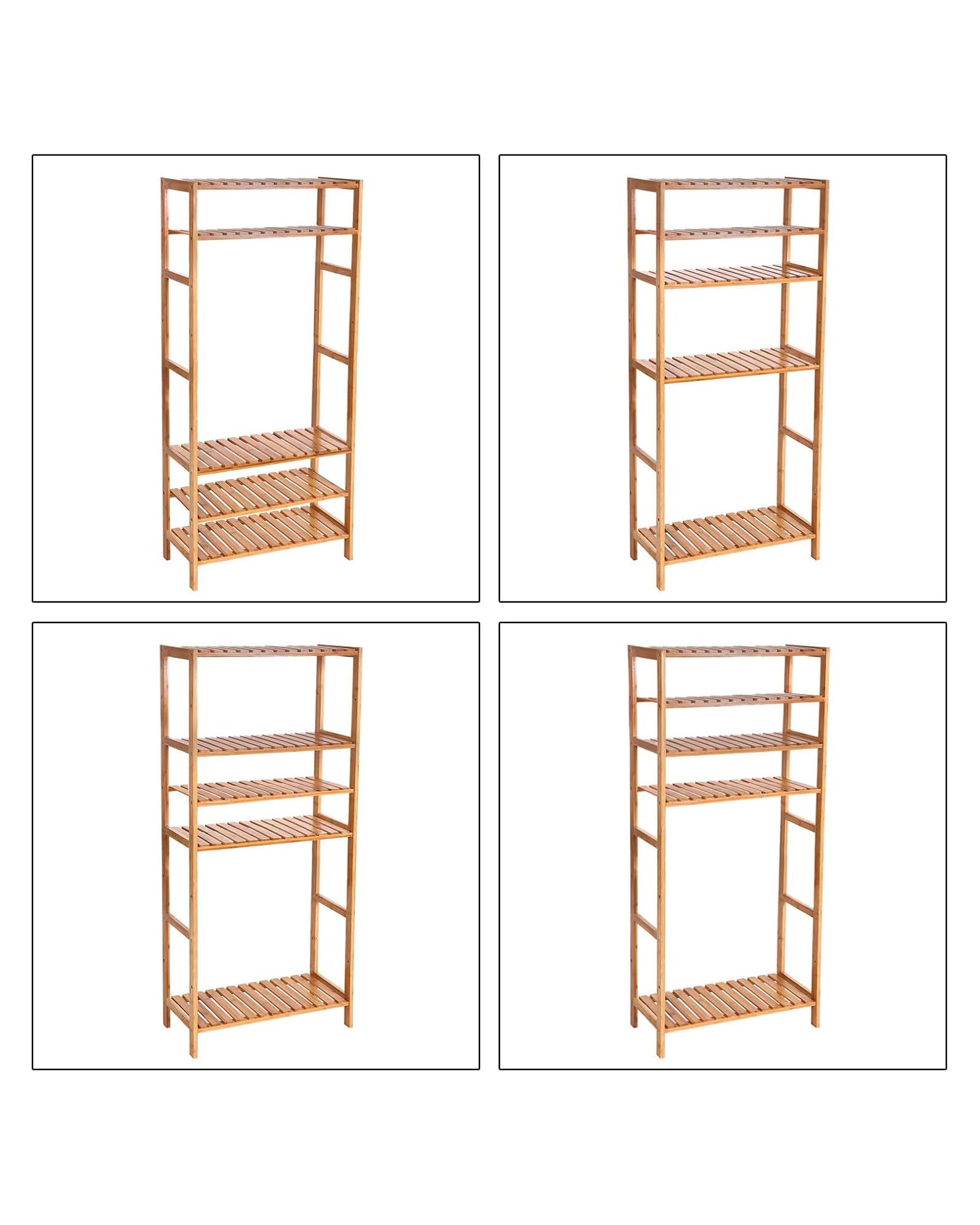 SONGMICS Étagère de Rangement, Meuble à Chaussures à 5 Niveaux, Support pour Plantes, Multifonction, pour Entrée, Salle de Bain, Balcon, Cuisine, 26 x 60 x 130 cm, Naturel BCB35Y