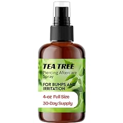 Wacan Advanced Tea Tree Piercing Spray Saline Aftercare Piercing Cleaner for Bumps Irritation Alcohol-Free pH-Balanced Safe for Ears