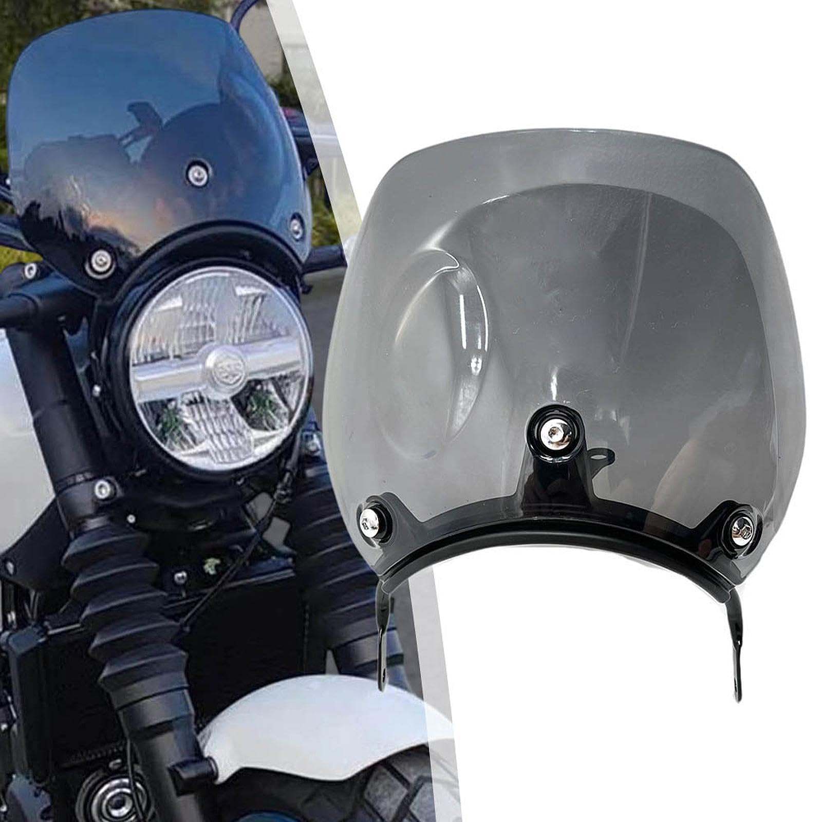Motorrad Windschutzscheibenverlängerung, Frontscheibe, Einfache Montage, Windabweiser für Guerrilla 450 2024, Grau