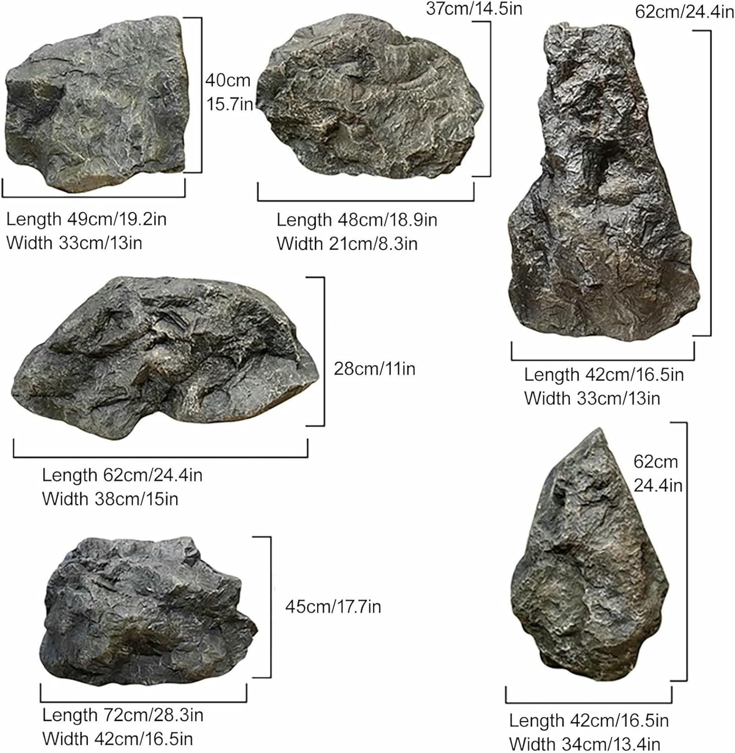 Fake Rocks, Lightweight Landscape Faux Rocks, Artificial Plants Decorative, PU Foam Artificial Landscape Boulder, for Aquarium Décor, Garden Photography