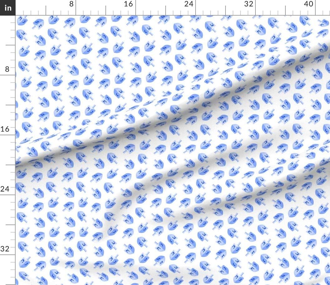 Spoonflower Fabric - Blue White Hanukkah Trendy Holiday Printed on Petal Signature Cotton Fabric by The Yard - Sewing Quilting Apparel Crafts Decor
