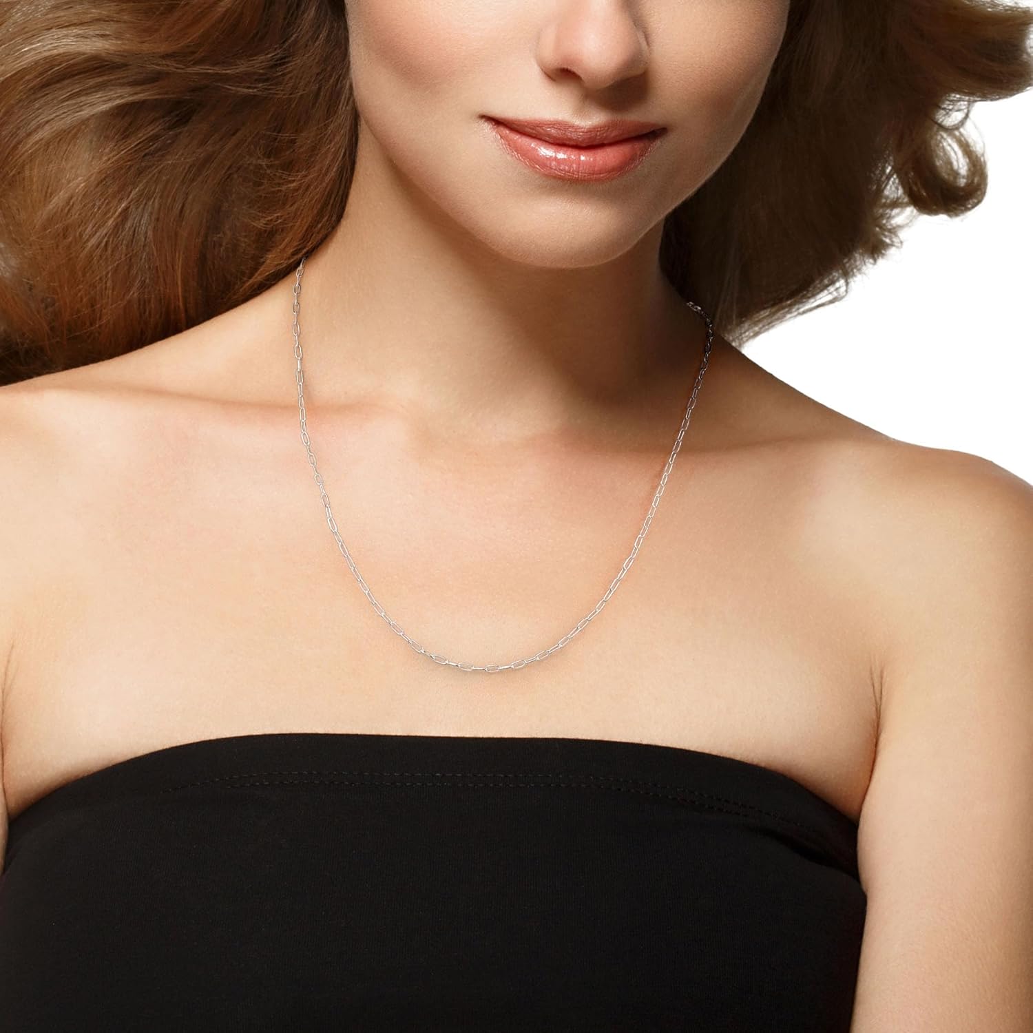 925 Sterling Silver Clasp Paperclip Chain Necklace for Women, 2.5mm/3mm/4mm/5mm Paperclip Chain for Women Silver Chain Necklace 16, 18, 20, 22, 24, 26, 30 Inches - Image 2