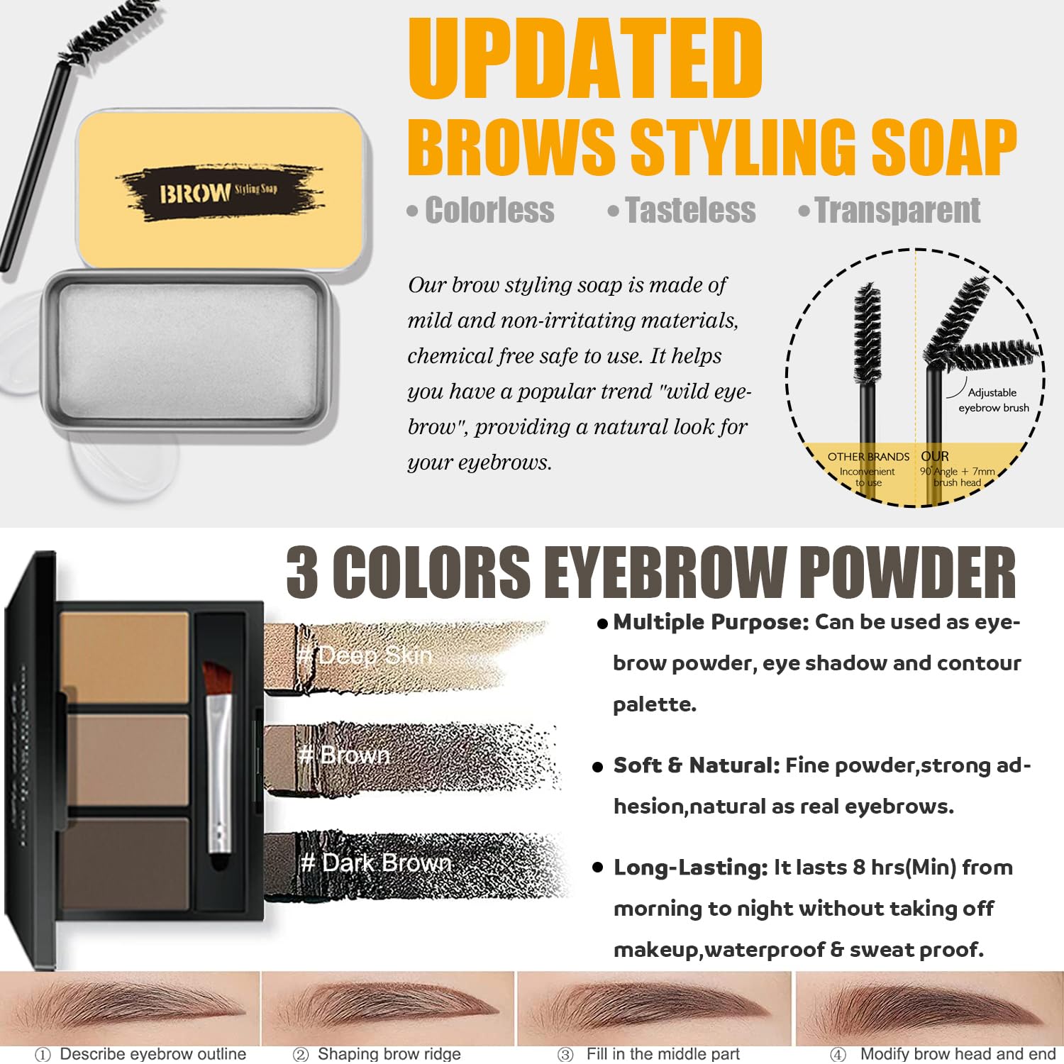 All in One Makeup Kit for Women Full Kit,Travel Make Up Gift Set for Women Teens Girls, Includes Eyeshadow,CC,Foundation,Lipstick,Mascara,Brush,Sponge,Brow Powder & Soap,Eyeliner,Primer,Contour,Bag - Image 6