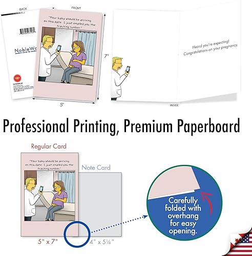 Miniatura 9 de NobleWorks Tarjeta de felicitación para bebé histérica con sobre de 5 x 7 pulgadas (1 tarjeta) ducha, Announcement Everything's Cordless C10085BBG