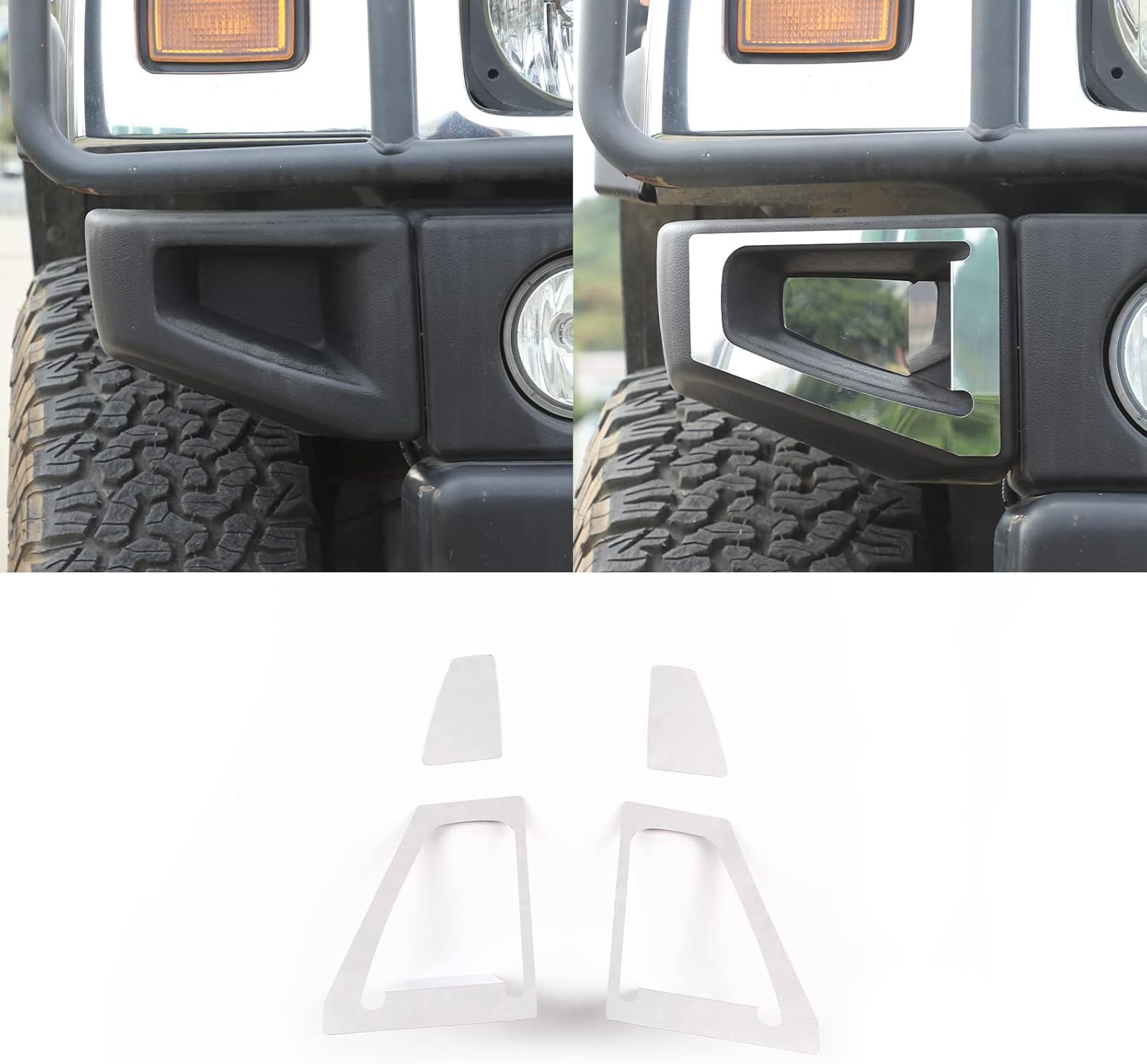 Front Bumper Corner Bezels Protective Frame Cover Decorative Molding Compatible with 2003-2007 Hummer H2,Front Bumper Corner Bezels Car Accessories