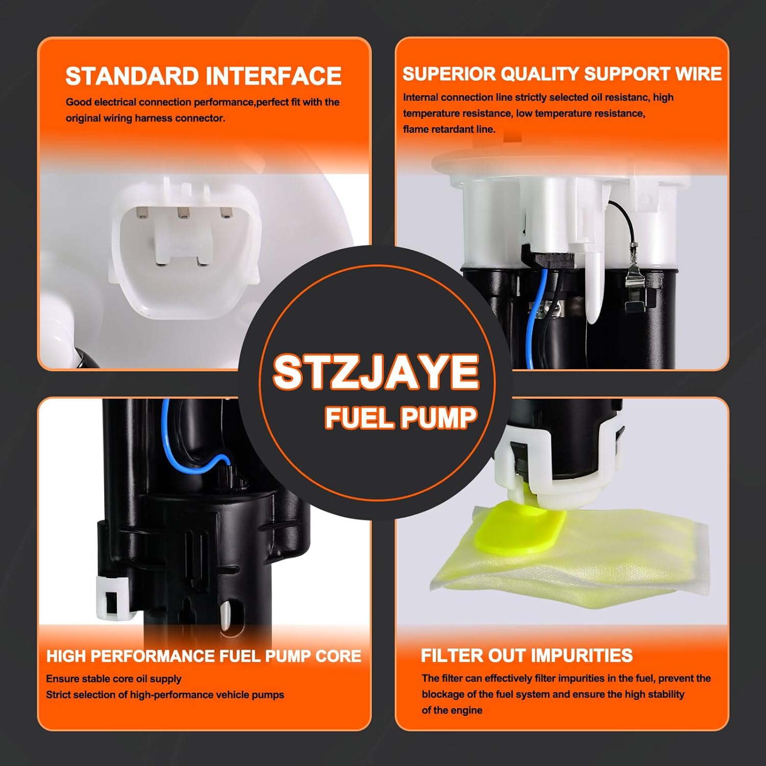 Fuel Pump Assembly SP8030M Compatible with Honda for Accord for Acura 1998 1999 2000 2001 2002 TL CL L4 2.3L V6 3.0L V6 3.2L(Simplified Design Without Float Rod)