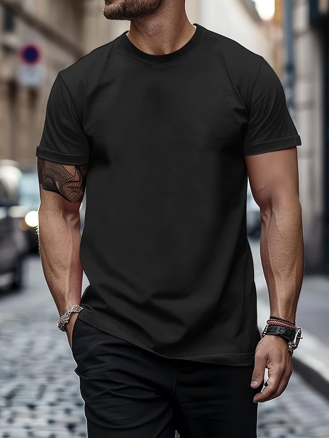 Classic Crew Neck Short Sleeve T-Shirt for Men and Women, Casual T-Shirt for Everyday Wear
