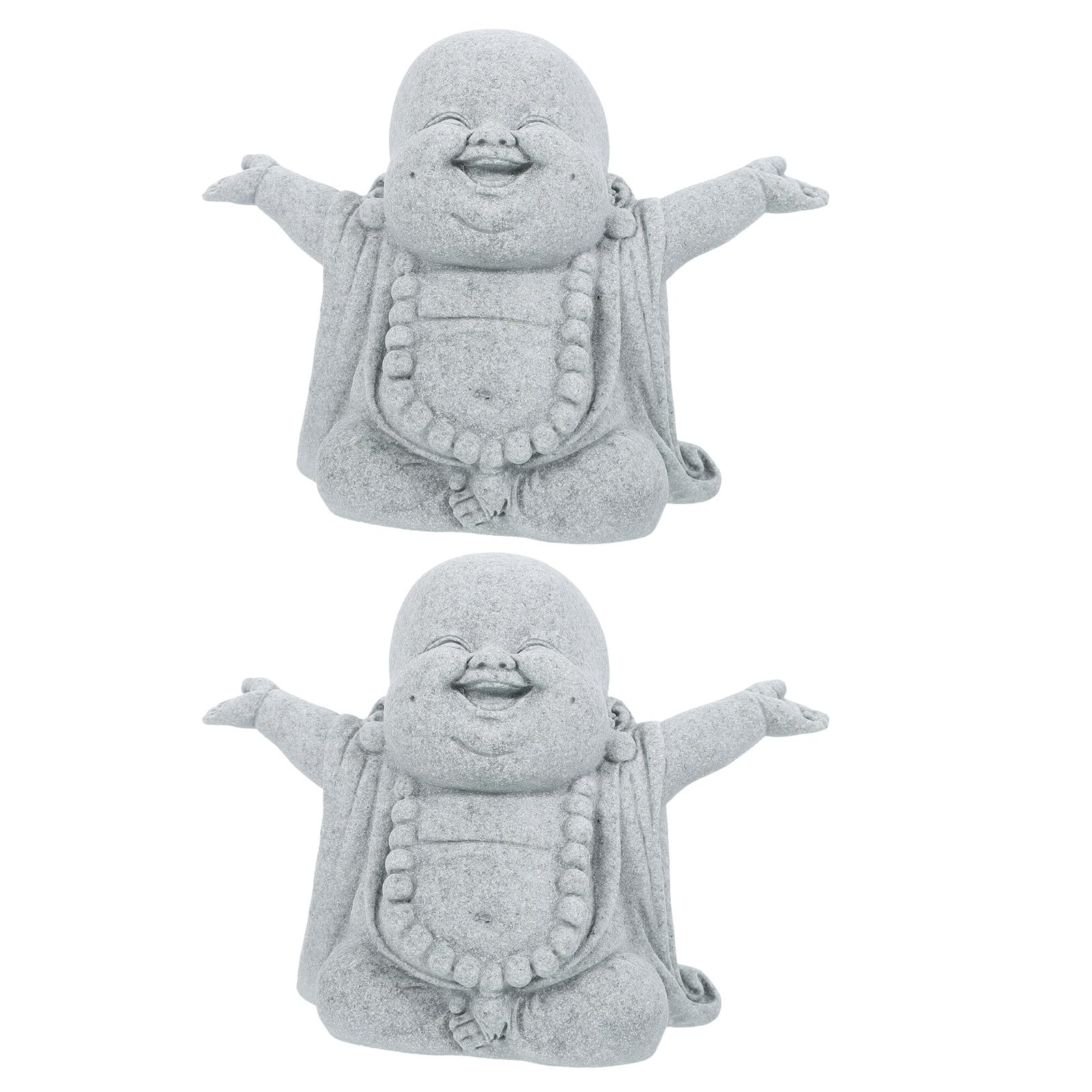 2 szt. Posąg Buddy z piaskowca do akwarium-zabytkowa rzeźba mnicha ozdoba do medytacji, azjatycka figurka Zen Feng Shui-akcesoria do akwarium Betta