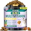 Taurine for Cats Vitamins Treats, 16 in 1 Cat Multivitamin 500 Crunchy & Krill Chews Support Immune, Joint, Digestion, Skin & Coat, Cat Vitamins Taurine Supplements for Daily Healthy (90-Day Supply)