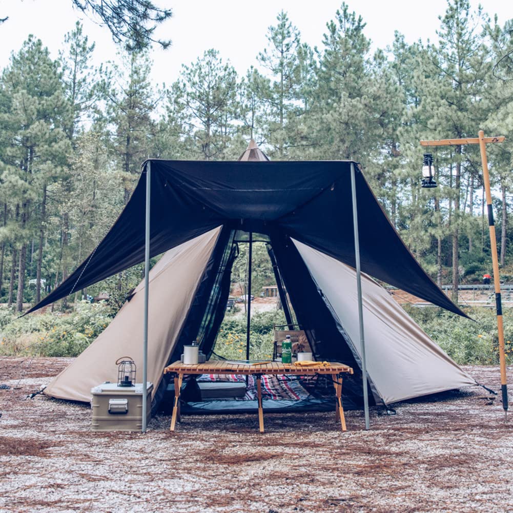キャンプ用ティピーテント 5～8人用 3000mm防水 二重層ピラミッド