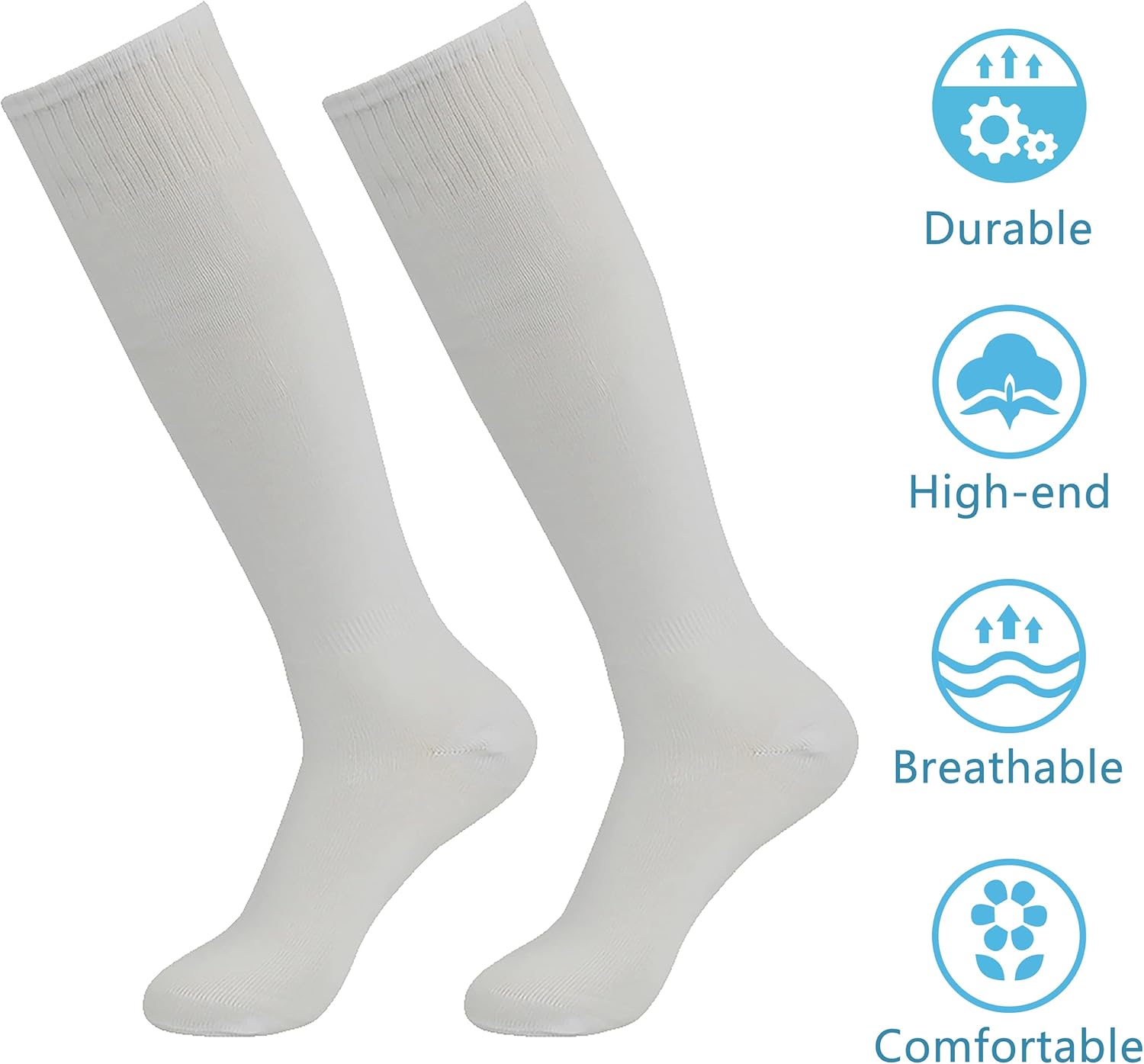 Men Women Knee High Soccer Softball Football Baseball Long Tube Breathable Support Outdoor Sports Socks - Image 5