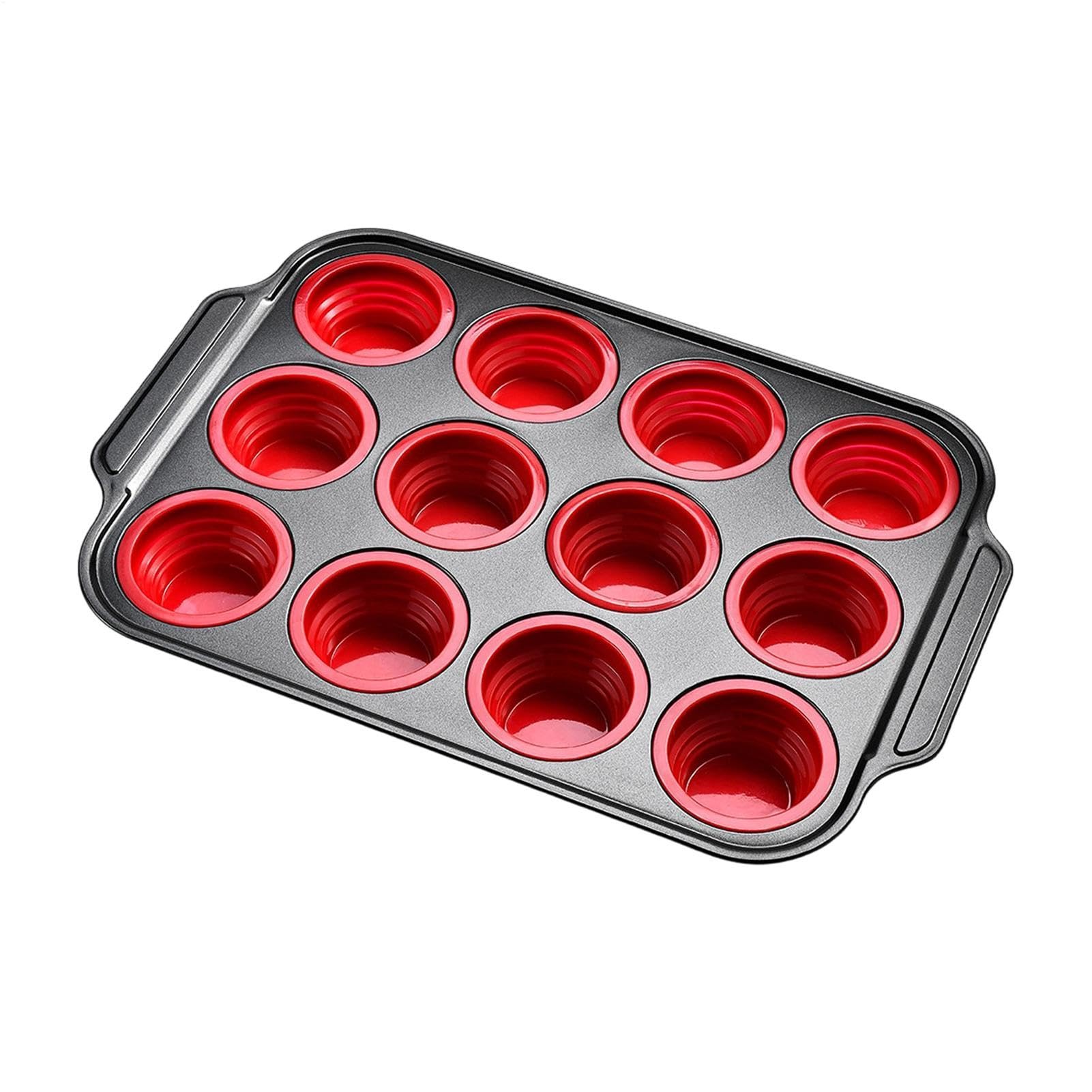 Genérico Molde De Silicona Para Muffins Bandeja De Moldes Para Hornear | Bandeja Antiadherente Para Cupcakes Para Muffins Postres Tartas Pasteles Tortillas Brownies Apartamentos Cocina Restaurante