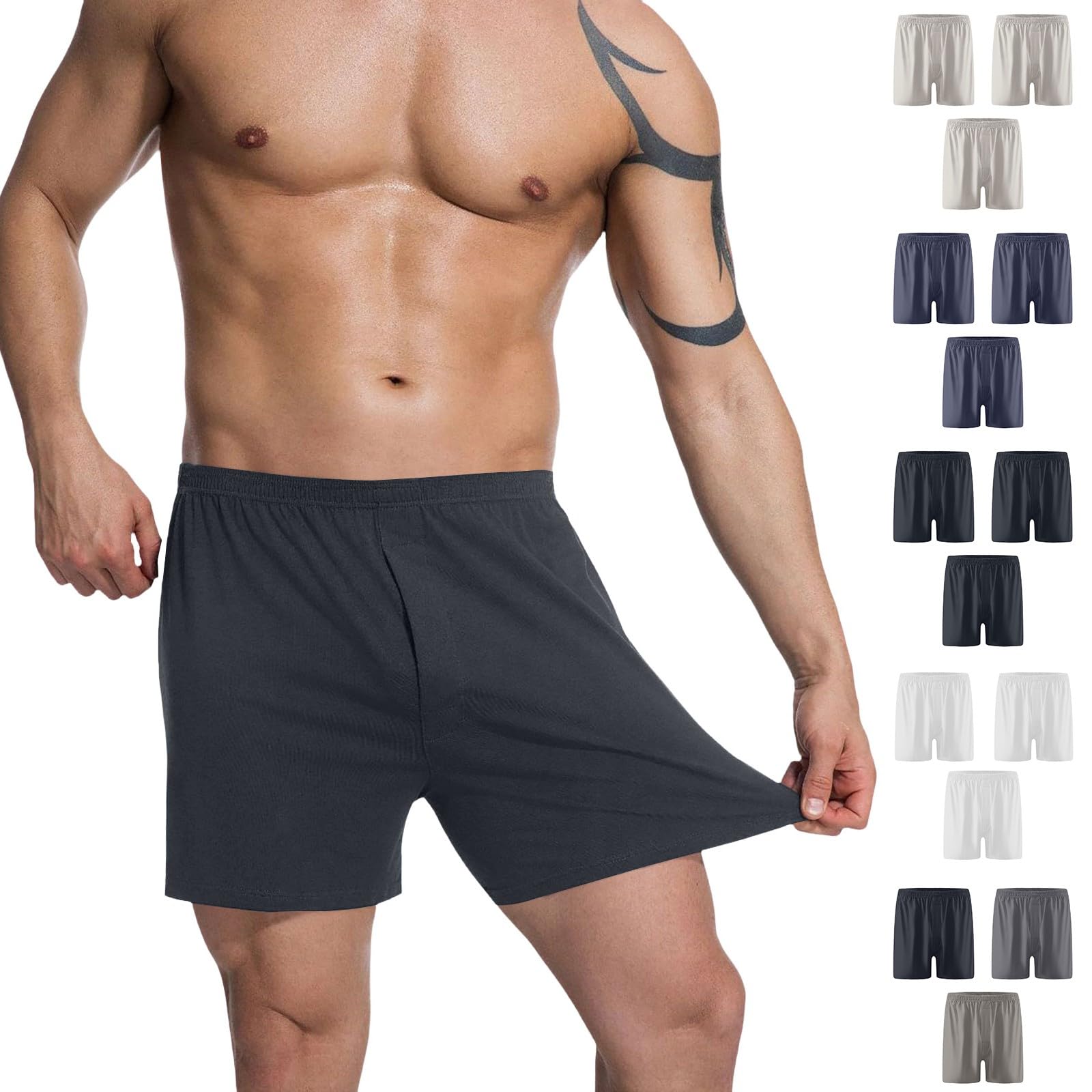 Pack de 3 calzoncillos tipo bóxer para hombre, de algodón, holgados