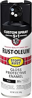 Rust-Oleum 376884 Stops Rust Custom Spray 5-in-1 Spray Paint, 12 oz, Gloss Black - Buy now
