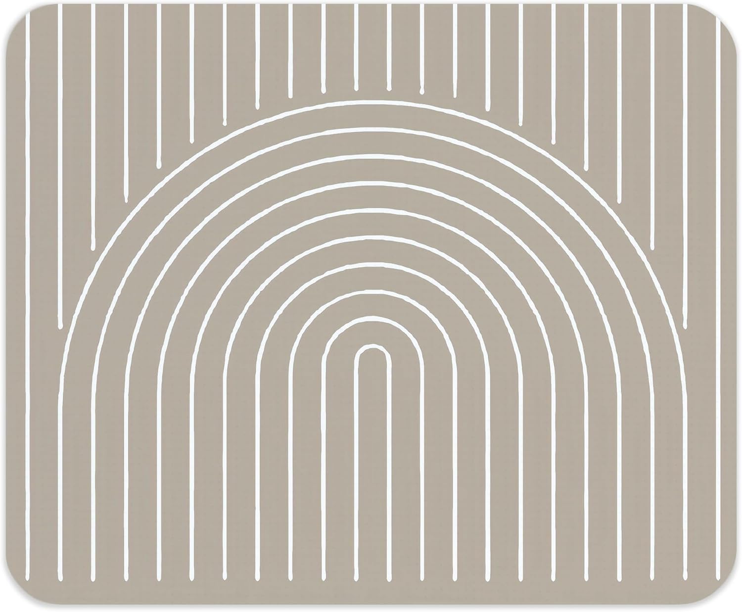 Beige Boho Mouse Pad for Desk, Abstract Neutral Rainbow Mousepad for Gaming Work Computer Laotop Office Dorm with Non-Slip Rubber Base, 9.5x8 Inch