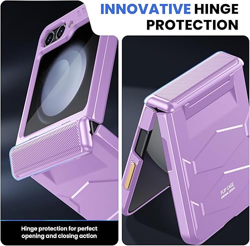 Miniatura 2 de Funda a prueba de golpes para Galaxy Z Flip 5, Z Flip 5 con protección de bisagra y protector de pantalla integrado, carcasa resistente de cuerpo