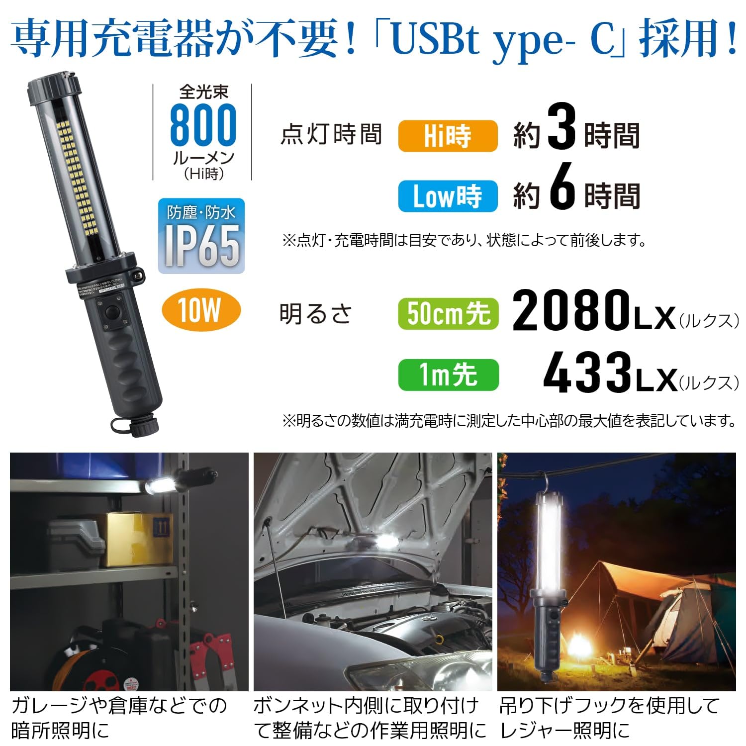 Amazon.co.jp: Hataya LW-10C LED Hand Light, USB Rechargeable, For