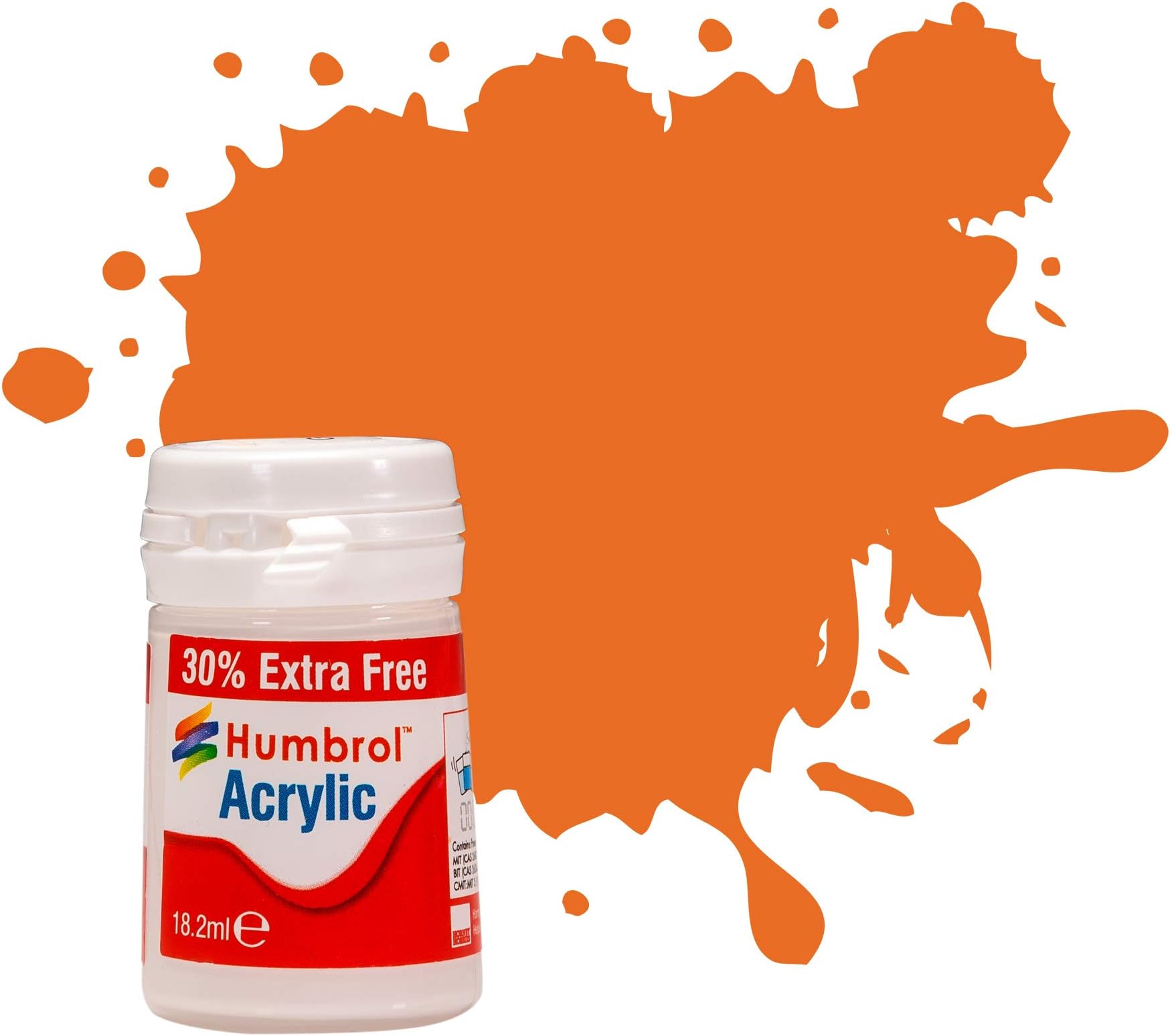 Humbrol18 Orange Gloss - 14ml Acrylic Paint - Plus 30%