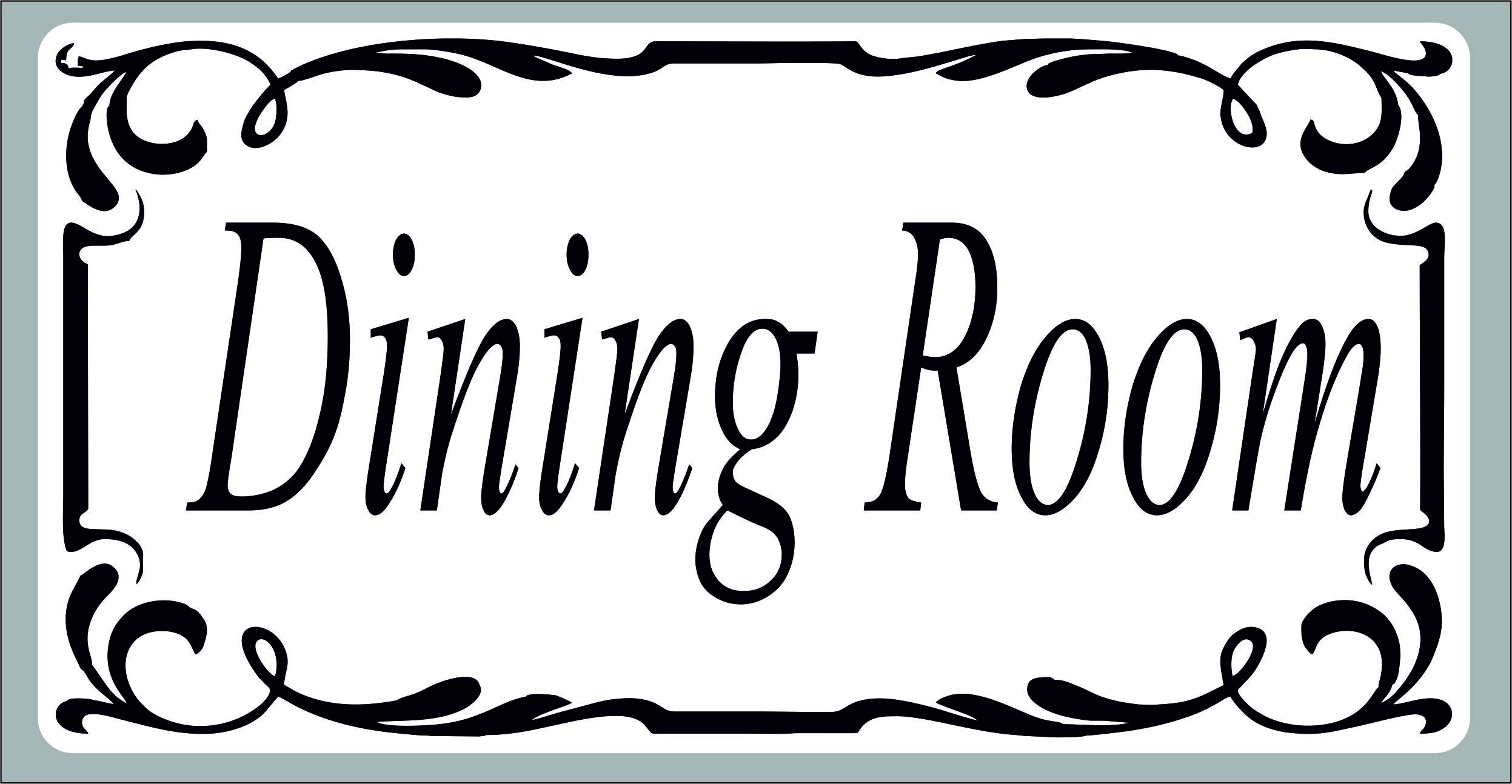 Dining Room Door Sign Self Adhesive Vinyl Sticker, Decal