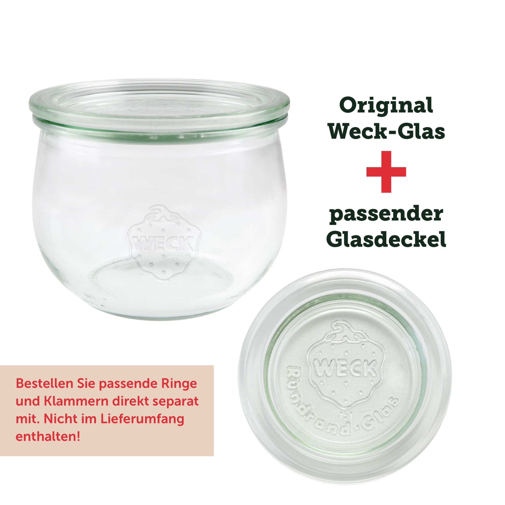 Weck Tulp 580 ml 6-delig glas met deksel, afdichting en 2 sluitingen | voor het conserveren van jam, sappen, luchtdicht bewaren van droge ingrediënten