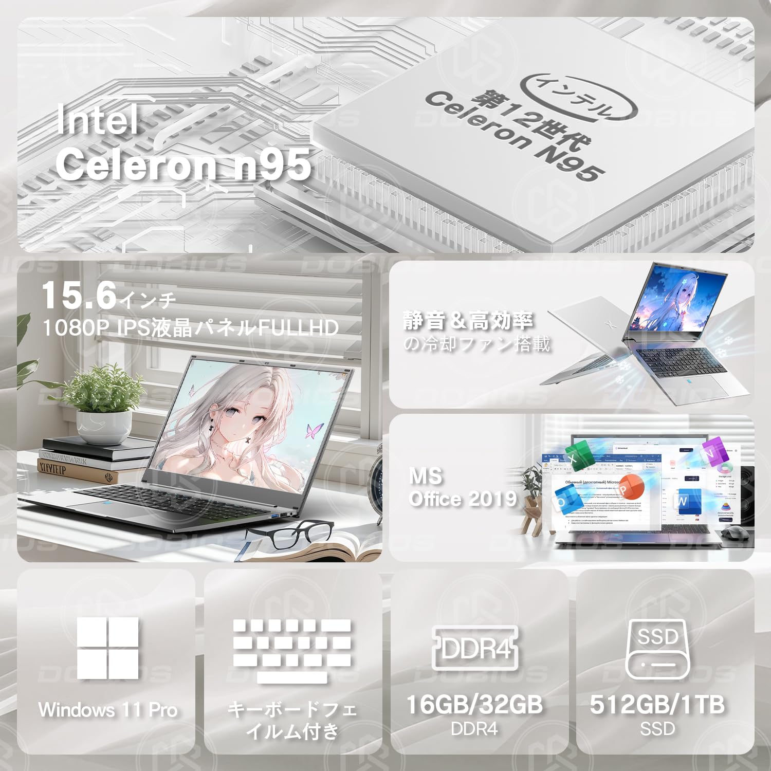 Amazon.co.jp: Dobois ノートパソコン 15.6インチ N95 日本語